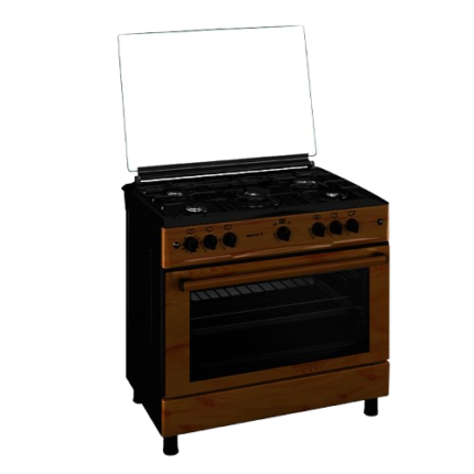 Maxi 60*90 5 Burner Gas Cooker Wood | MAXI60X90P--5B-WD